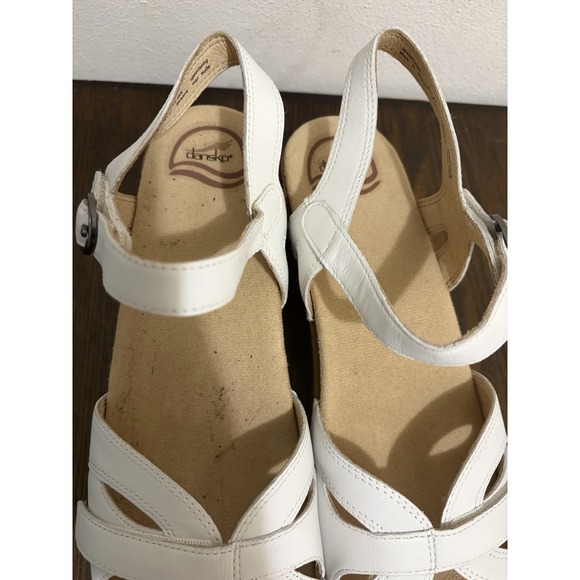 Dansko Season Sandal White Leather Comfort Open Toe Shoe Women 41 US 10-10.5 - Picture 5 of 14